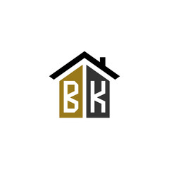 bk home logo design vector luxury linked - obrazy, fototapety, plakaty