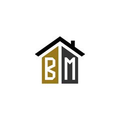 bm home logo design vector luxury linked