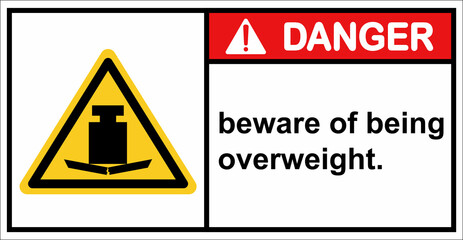 Warning, do not overload the load.Danger sign.