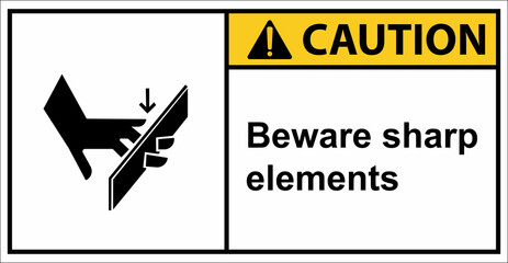 Be careful, your hands are cut.Caution sign.