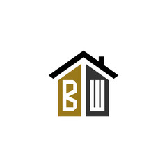bw home logo design vector luxury linked
