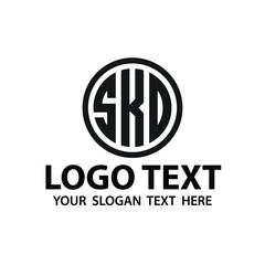 Obraz premium SKD letter Abstract logo template - circle SKD sign vector