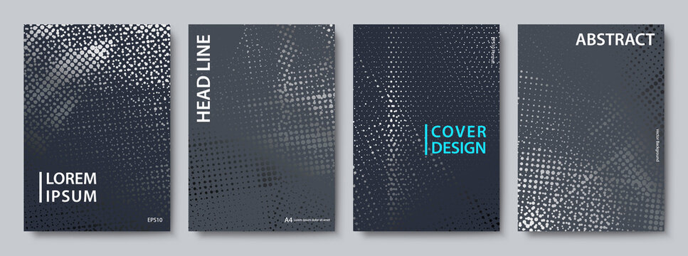 Set of Modern Grunge Backgrounds. Silver Foil Texture. Vector Cover Design Templates.