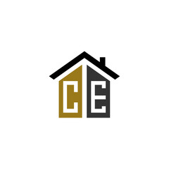 ce home logo design vector luxury linked
