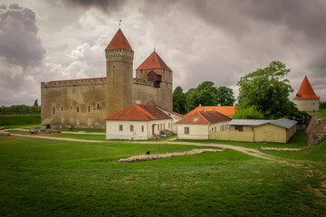 Fototapeta na wymiar The photo of Kuressaare castle and its surroundings on Saaremaa island, Estonia.