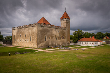 Fototapeta na wymiar The photo of Kuressaare castle and its surroundings on Saaremaa island, Estonia.