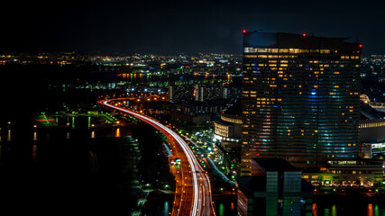 Fototapeta na wymiar 福岡タワーからの夜景　福岡県　福岡市　テキストスペース