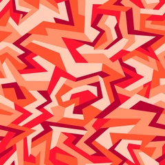 Behang Rood Geometrische abstracte stedelijke camouflage naadloze structuurpatroon. Moderne camo veelhoekige achtergrond voor stof en mode print. Vector illustratie.