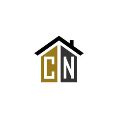 cn home logo design vector luxury linked