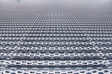 wireframe structure perspective surface mockup background metallic material construction concept...
