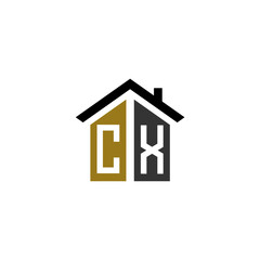 cx home logo design vector luxury linked