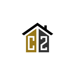 cz home logo design vector luxury linked