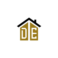 Fototapeta premium de home logo design vector luxury linked