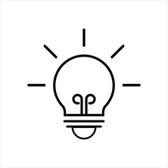 Light bulb icon. Line vector sign. Idea symbol, logo illustration. Vector graphics isolated on white background.