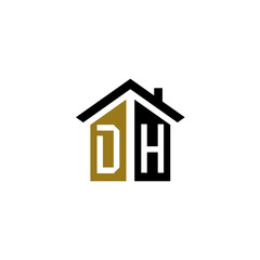 dh home logo design vector luxury linked