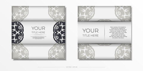 Luxurious Preparing postcards in white with abstract patterns.