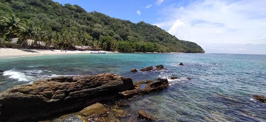 view of the coast of the sea punta sal Honduras 