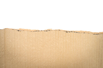 Recycled paper craft stick on a white background. Brown paper torn or ripped pieces of paper...