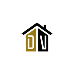 dv home logo design vector luxury linked