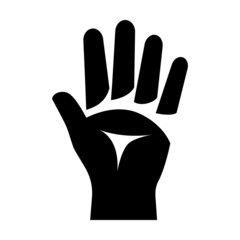 Fototapeta premium Black silhouette five figures. Hand gestures and numbers. 5 finger. Vector illustration flat design.