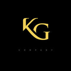 Initial KG logo design vector