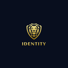 creative gold lion logo design. logo template