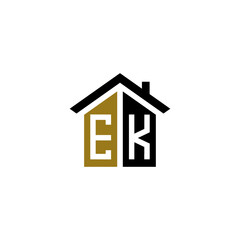 ek home logo design vector luxury linked