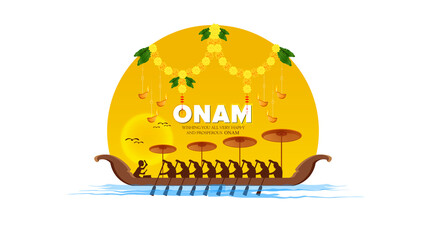 illustration of  Happy Onam festival of South India-Kerala.