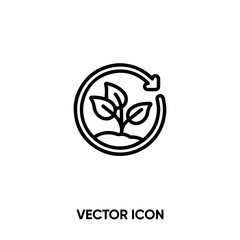 Recycle green vector icon. Modern, simple flat vector illustration for website or mobile app.Recycle plant symbol, logo illustration. Pixel perfect vector graphics	