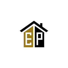 ep home logo design vector luxury linked