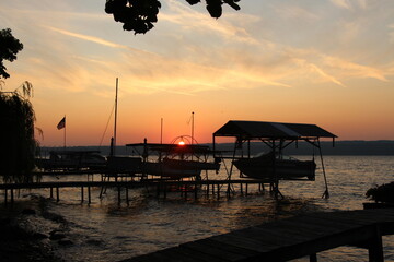 sunset on the seneca lake