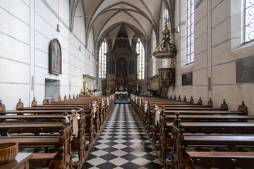 Fototapeta na wymiar Langschiff Klosterkirche Wuppertal Beyenburg