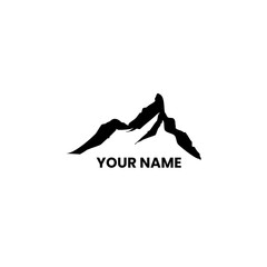 Fototapeta na wymiar minimalist mountain tourism logo template for tourism, travel business, and business logo template