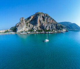 Obraz premium Aerial view Terracina ,Italian Sea, Mediterranean sea, Italy, Sea destination, Italian holiday