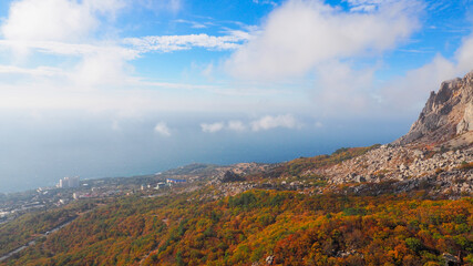 Beautiful mountain landscape in late autumn.