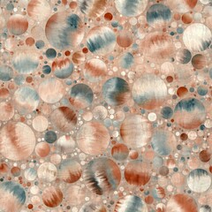 Seamless abstract circle geo pattern surface print. High quality illustration. Gorgeous design of random packed circles filled with tie dye patches. Psychedelic modern floor swatch. Textured material.