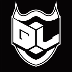 QL Logo monogram design isolated with shield shape design template