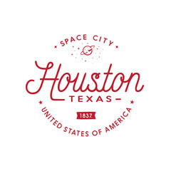 Fototapeta na wymiar Houston Space City. Houston logotype. Vector and illustration.