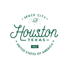 Houston Space City. Houston logotype. Vector and illustration.