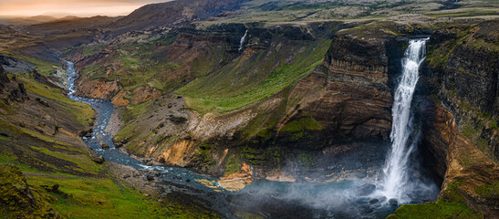 Haifoss waterfall and jórsárdalur valley (Iceland)