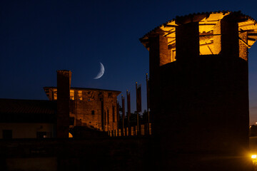 Castle in Legnano city by night - 451025584