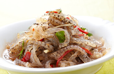 Delicious Chinese dishes, cold fish skin