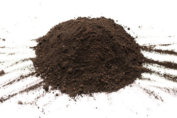 Black land for plant isolated on white background.