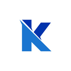 letter k slice motion arrow colorful logo vector