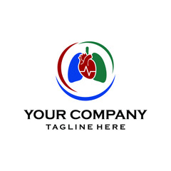 heart and lung vector logo