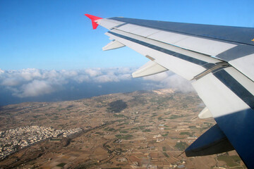 A view of the West side of Malta from a plane take off