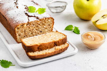 Coconut apple sauce cake. Space for text.