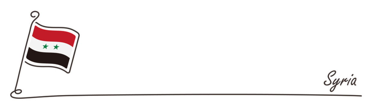 Syria national flag and copy space, handwritten style	