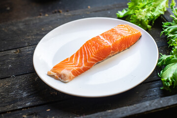 salmon fish red raw seafood pescetarian diet meal snack copy space food background diet vegetarian food keto or paleo 