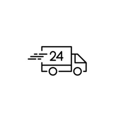 24 hour delivery icon. Pixel perfect, editable stroke